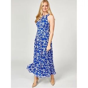 Blue Floral Maxi Dress.  Perfect wedding guest dress!
